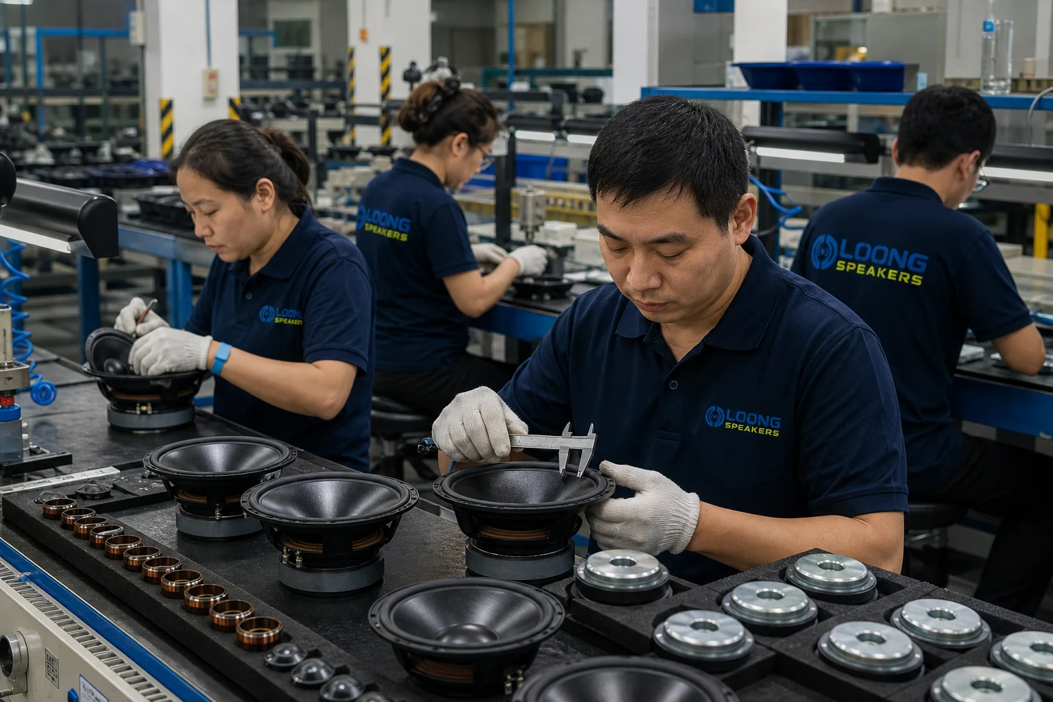 LOONG speaker driver assembly and inspection line