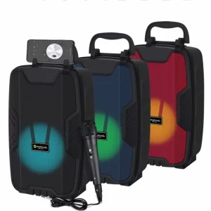 1 Mic NRG 401A RGB LED Light Pulse Portable Speaker Wireless BT Speakers Outdoor Mini FM Speaker Hook Handle Phone Holder