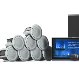 10 Inch Smart Touch Panel Home Theater System with 8 High Fidelity Ceiling Speakers Whole House Audio System