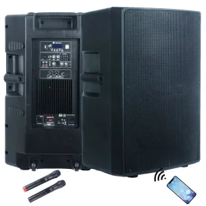 1000W Active 18 Inch Subwoofer Professional Audio Wireless PA Speaker System Outdoor DJ 2 Way Array Line Sound Box Wireless Microphone