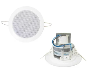 100V 4-inch Full Range Speaker 6W Ceiling Speaker Spring Clamp Iron Material for Office Hotel Restaurant