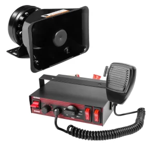 100W 7 Tone Motorcycle Car Van Truck Speaker Loud Siren Horn 130db With MIC Loud Horn Siren Firefighter Ambulance Siren Speaker
