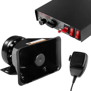 100W Motorcycle Car Van Truck Speaker Loud Siren Horn 130db With MIC Loud Horn Siren Firefighter Ambulance Siren Speaker