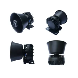 100W Round Shape 12V 115 122dB 8 11 Ohm Plastic Black Loud Speaker Ambulance Fire Car Siren Speaker Siren Horn