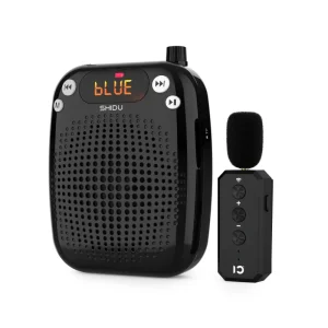 10W Rechargeable Mini PA Speaker System Clip on Collar Wireless Lavalier Microphone Bluetooth Portable Voice Amplifier
