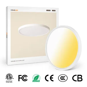 12 Inch 20W 2000LM Flush Mount Ceiling Light 3CCT Triac Dimmable Modern Edge lit LED Panel Light ETL For Bedroom