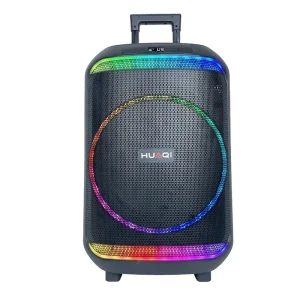 12 Inch BT Trolley Speaker for V5.3 RGB LED Lighting 40W Output 20M Range for Office Home Background Music