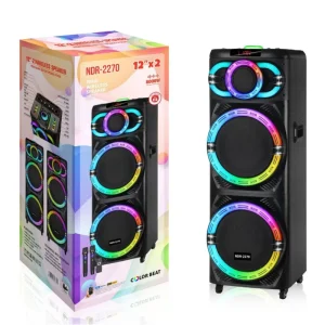 12 Inch Dual Wireless BT Outdoor Speakers with Microphone RGB Lights Square Dance Audio for Outdoor Party and Home Party