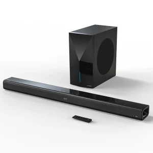 120W 2.1 CH Soundbar with 8 Inch Subwoofer Dolby Audio Wireless Home Theater Speaker System for TV HT 388D
