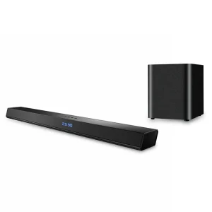 120W Max Soundbar With Blue Light Super Powerful 2.1CH Sound Bar With Wireless Subwoofer Optional for TV