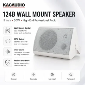 124B 5 Inch 30W High End Professional Wall Mount Speaker For Audio Home Use