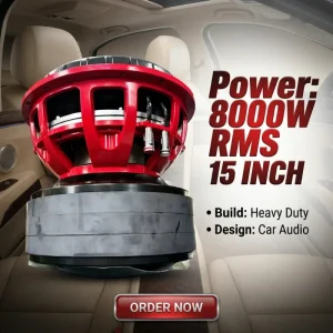 15 Inch Dual 2 Ohm SPL Subwoofer 8000W RMS Triple Magnet Car Audio Bass Speaker OEM Available Fast Delivery 15125 059T