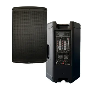 15 Inch Professional Audio Active Sound Box 4ch Mic Input Powered Battery Bluetooth Speaker Battery Speaker