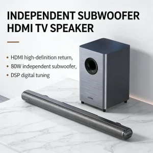 160W 2.1 Channel Wireless Home Theater Soundbar with USB Aux Inputs 8″ Subwoofer for ARC 3D Surround Sound System for TV HD 020
