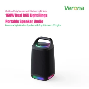 160W Compact Wireless Speaker with IPX4 Waterproof Deep Bass Clear Voice Button Control Portable for Parties Outdoors