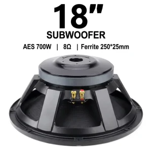 18 Inch Professional Passive Subwoofer 700W RMS PA Speaker 100mm Voice Coil 250mm Magnet Aluminium Shell For Stage Concert Sound