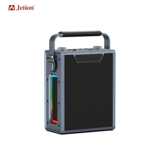 180W Waterproof Mini Deep Bass Speaker with RGB LED Wireless Microphone Battery USB and Aux Ports Outdoor Portable Party Boombox