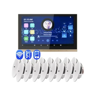 1825+CR620 10 Inch In Wall Touchscreen Amplifier with Ceiling Speaker Combo 25W Power Wired Communication Smart Home System Set