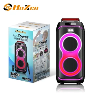 2*6.5 Inch Big Power Portable Party Speaker Bluetooth Outdoor Speaker Karaoke Speaker with LED Lights