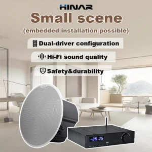 2* 6.5inches Smart Home Audio Wall & Ceiling Speaker Subwoofer Amplifier with Android Support