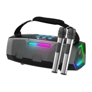 2 Mic NR8888 RGB 40W 5000mAh 3KG Wireless Microphone BT Speaker Portable Karaoke Outdoor Handle Belt