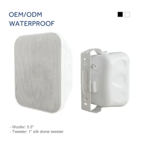 2-Way Swivel Wall-Mounted Speaker Indoor/Outdoor 70V 100V 8Ω IP65 Waterproof In-Wall Speaker
