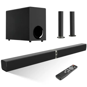 2 in 1 Detachable Soundbar with Subwoofer 90W Soundbar with Bluetooth ARC Optical AUX Connect 3 Customizable Equalizer Modes