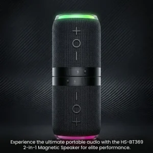 2 in 1 Dual Portable Wireless Speaker BT369 with Magnetic Suction Colorful LED Light Show Detachable Design for Party Outdoor