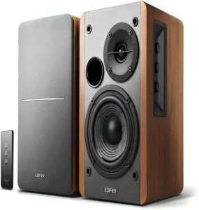 2.0 Active Powered Bookshelf Speakers Near Field Studio Monitor Wooden Enclosure 42 Watts RMS Power Stereo Sound for Home Office