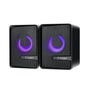 2.0 USB Wired Gaming Audio System RGB Light Desktop Wired 2.0 USB Laptop PC Computer Speakers for Gaming