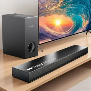 2.1 Channel Dolby Atmos Soundbar with Wired Subwoofer 190W Peak Power Home Theater System EARC Bluetooth 5.3 TV Sound Bar