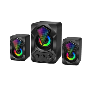 2.1 Channel LED Light Gaming Speakers Powerful PC Laptop USB Home Volume Control