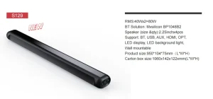2.1 Channels Wireless Soundbar with Subwoofer BT TV Sound Bar Speakers with Included Wireless Microphone