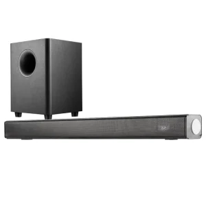 2.1 Channels Wireless Soundbar with Subwoofer BT TV Sound Bar Speakers with Included Wireless Microphone