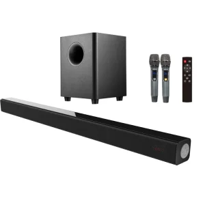 2.1 Channels Wireless Soundbar with Subwoofer BT TV Sound Bar Speakers with Microphone Home KTV Sound Bar Speaker