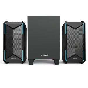 2.1 RGB LED Light Portable USB Wired Rechargeable Gaming Speakers Colorful Subwoofer Computer Speaker