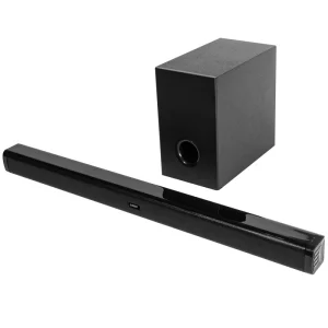 2.1ch Boombox Surround Sound bar TV Speaker 2.1ch Speaker with Wooden Subwoofer Remote Control