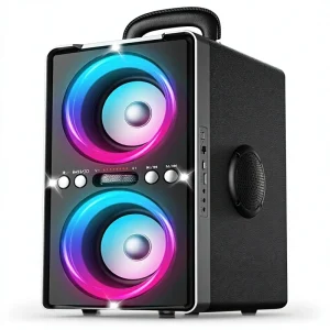 200W Peak Loud Stereo Big Bass 20H Playtime TWS Fast Charging Portable Handle RGB LED Light Speaker for Party
