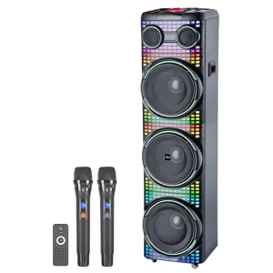 200W Portable Subwoofer Speaker with LED Light Bluetooth USB TF SD TWS Microphone and Remote