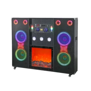 200W Wood Outdoor DJ Speaker 4*10 Inch Big Power Karaoke PA System with Stove