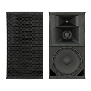 2400W Active 15 Inch 3-Way PA Speaker Wooden Cabinet DSP USB Media Player TWS Powered Class D 2-Ch for Live Stage