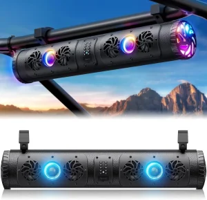 27 Inch UTV Sound Bar Stereo Sound System Bluetooth ATV SoundBar With Multicolor Chasing Light Waterproof Golf Cart Sound Bar