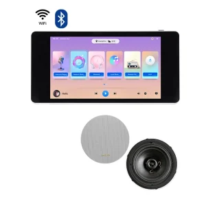 2x20W 8 Ohm Stereo Wireless Wall Amplifier Speaker WiFi Music Flush Mount Amplifier with Ceiling Speaker Kit System