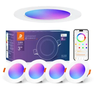 3 Inch 4 Inch 5 Inch 6W 12W CCT Recessed Ceiling RGBW RGB LED Down Lights Smart LED Downlights