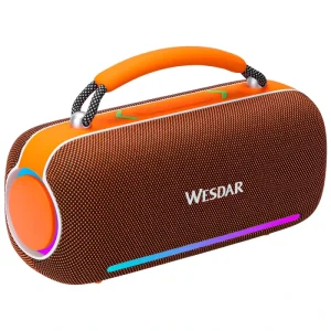 3 Inch Horn 60W Wireless BT 5.0 RGB Portable Outdoor Speaker Strong Bass Boombox with V5.4 Type C Charging Fabric