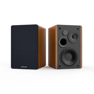 3-Way HIFI Super Bass Bookshelf Speaker System with 60W Tube Amplifier Wood Bookshelf Speakers