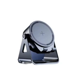 3 in 1 Inductive Wireless Speaker Phone Stand 300 degree Rotation LED Lighting 1200mAh Battery for iPhone 17 Air Pro Woofers
