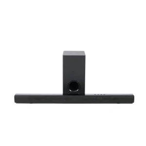 3.1ch Soundbar with Wireless Subwoofer and 4 Speakers Wood Material USB AUX Functions