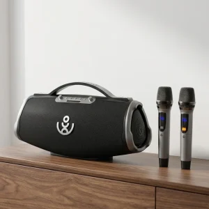 300W Outdoor Speaker 2 Wireless Microphones 3-Channel PA System Built-in Power Bank for 5.3 IPX6 Waterproof Computer