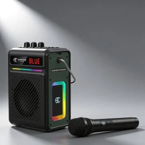 30W Portable for Speaker Wireless Microphone RGB Light 4 Inch Full Range Outdoor Party Karaoke Machine Aux TF USB Battery